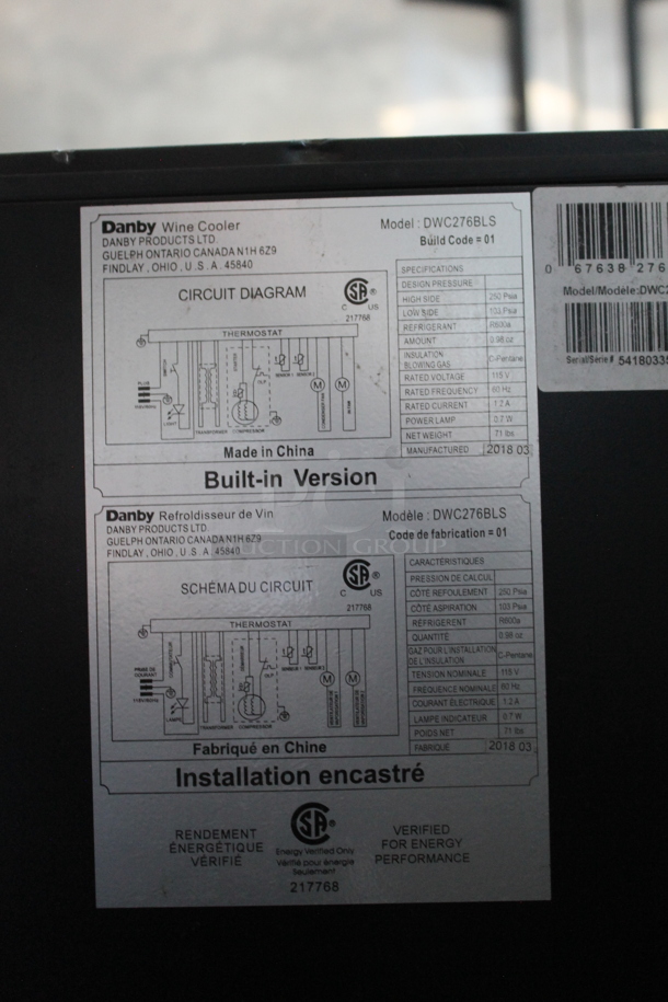 BRAND NEW SCRATCH AND DENT! Danby DWC276BLS Stainless Steel Commercial 27 Bottle Capacity Wine Chiller Cooler Merchandiser. 115 Volts, 1 Phase. Tested and Working! - Image 10 of 10