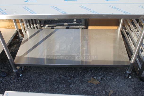 BRAND NEW! Stainless Steel Commercial Table w/ Under Shelf on Commercial Casters. - Image 3 of 5