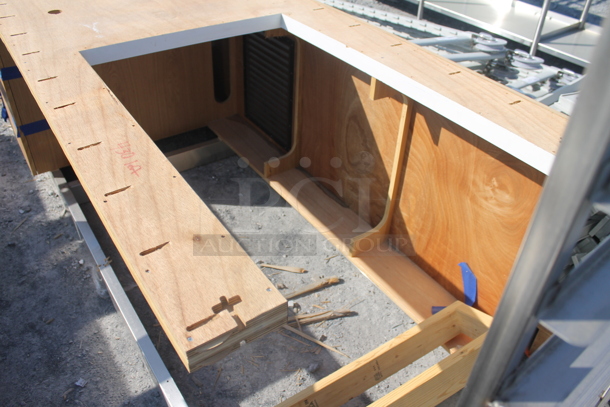 BRAND NEW! ACS FAB LLC Stainless Steel Counter w/ 2 Wood Pattern Doors on Commercial Casters. - Image 2 of 6