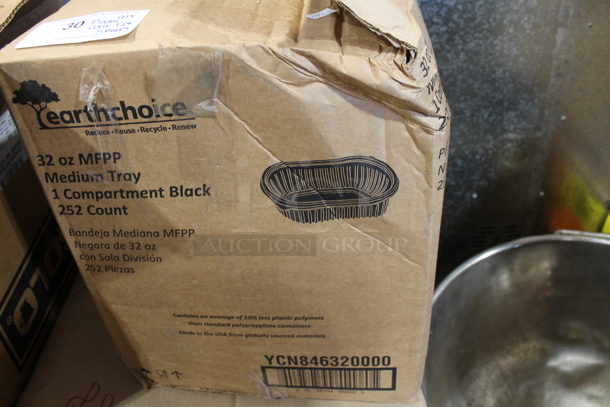 ALL ONE MONEY! Lot of 5 Boxes of Various Plastic Container Pieces Including Black Trays  - Image 2 of 5