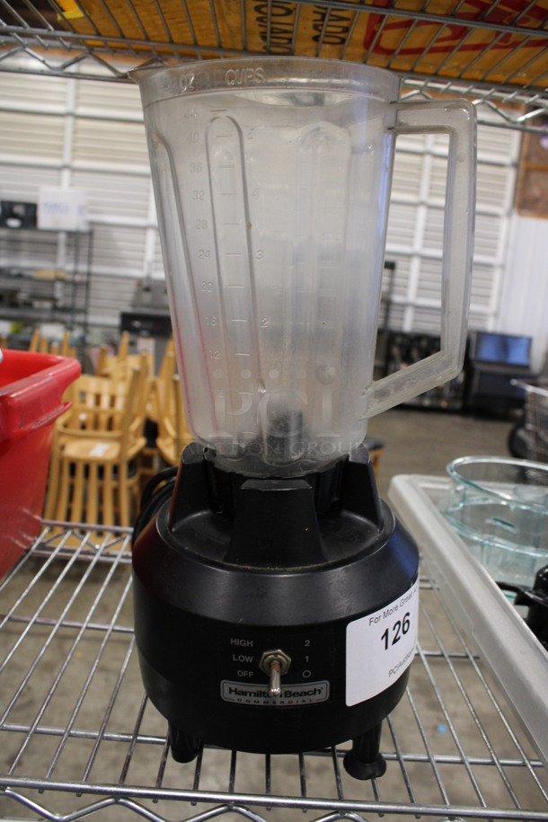 Hamilton Beach Model HBB908 Metal Commercial Blender w/ Poly Pitcher. 120 Volts, 1 Phase. 6.5x6.5x15. Tested and Working!