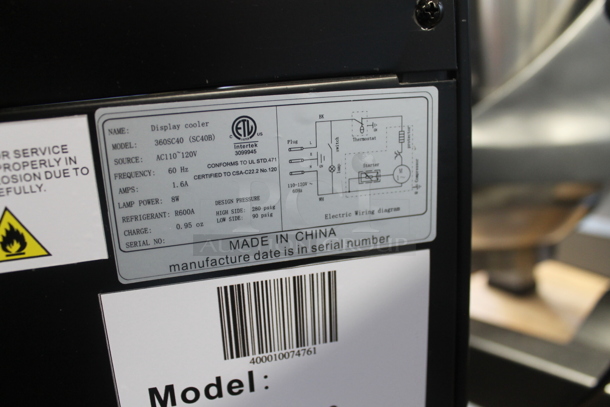 BRAND NEW SCRATCH AND DENT! Avantco 360SC40 Commercial Black Countertop Display Cooler With Polycated Shelves. Missing Top Panel. 110-120V. Tested and Working! - Image 6 of 8