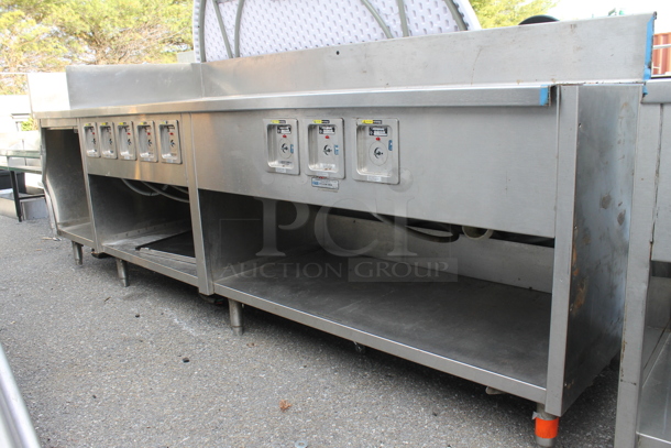 Stainless Steel Commercial Table w/ Sink Bay, 8 Steam Wells and Under Shelf. - Image 2 of 11