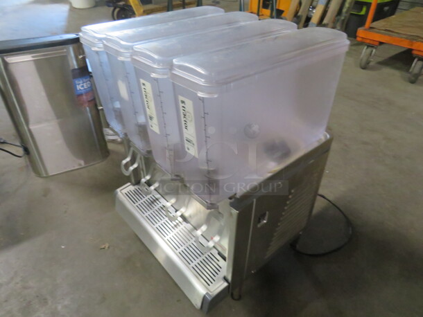 One Crathco Mini Quad Simplicity Bubbler Series Quadruple 2.4 Gallon Cold Beverage Dispenser With Agitation Function. 120 Volt. Model# CS-4E/2D/3D 16. 20X17X28 - Image 3 of 4