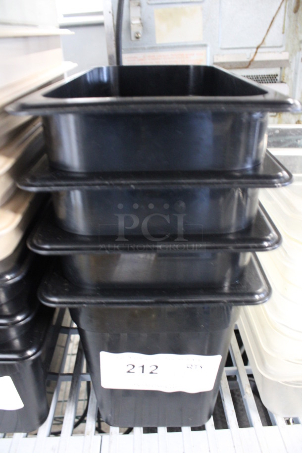 ALL ONE MONEY! Lot of 4 Black Poly 1/3 Size Drop In Bins! 1/3x8