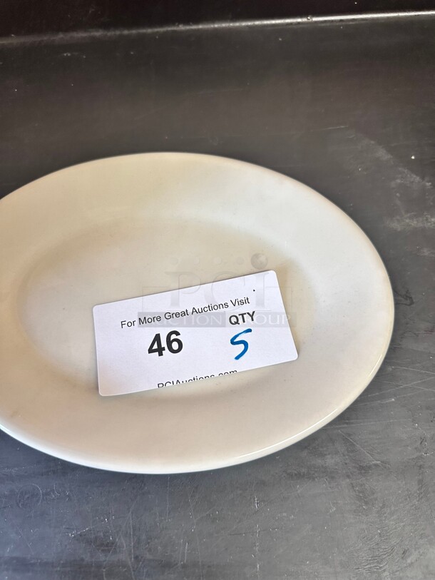New! Tuxton ALA-120 10x7 inch Oval Alaska Plate - Ceramic, Porcelain White NSF  - Image 1 of 5