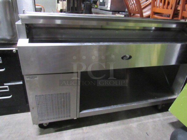 One Stainless Steel Randell Cold Pan With Under Storage, On Casters. Model# 11360PR-290. 115 Volt. 60X38X37 - Image 2 of 3