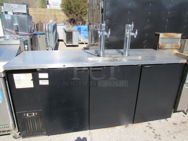 One Micromatic 3 Door Kegorator With 2 Towers And 6 Taps. 115 Volt. Model# MDD-78. 80X28X37.5