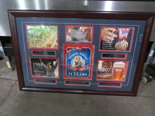 One Framed Samuel Adams Picture Collage.