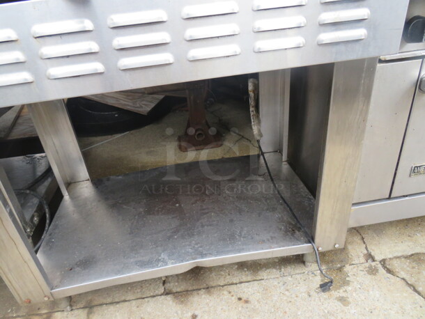 One Majestic American Range Natural Gas Manual Convection Oven With 5 Racks On Stand With Under Storage. 40X28X64 - Image 3 of 3