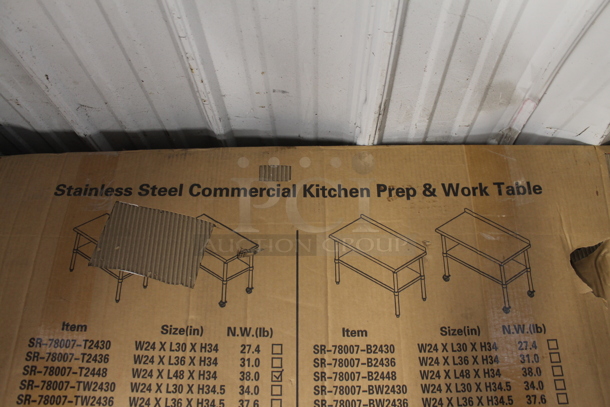 BRAND NEW IN BOX! Profeeshaw PSW-2436E SR-78007-T2448 Stainless Steel Table w/ Under Shelf. Stock Picture Used as Gallery. - Image 5 of 11