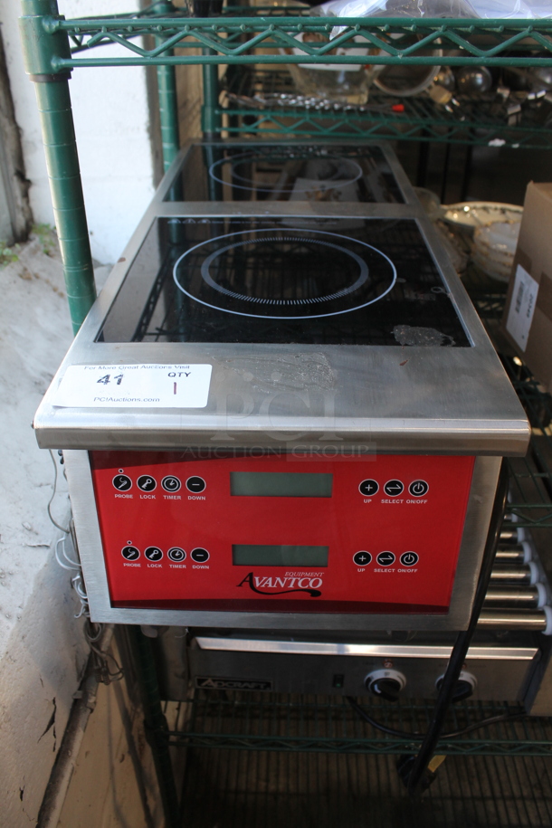 Avantco IC-580 Stainless Steel Commercial Countertop Electric Powered 2 Burner Induction Range. 208-240 Volts, 1 Phase. 