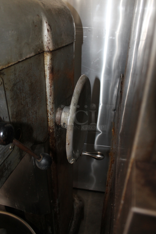 Hobart H-600T Metal Commercial Floor Style 60 Quart Planetary Dough Mixer w/ Stainless Steel Mixing Bowl, Whisk, Dough Hook and 2 Paddle Attachments. 208 Volts, 3 Phase.  - Image 5 of 12