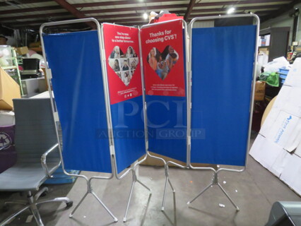 One 4 Way Room Divider. 80X69