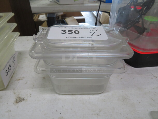 1/9 Size 4 Inch Deep Food Storage Container With Lid. 2XBID