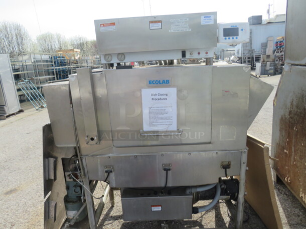 One Ecolab Conveyor Dishwasher. Unable To Test. 60X32X67. - Image 1 of 2