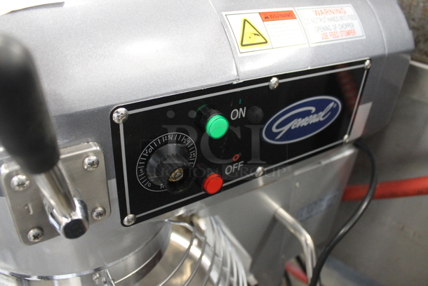 2021 General GEM120 Metal Commercial Countertop 20 Quart Planetary Dough Mixer w/ Stainless Steel Mixing Bowl, Bowl Guard, Whisk, Paddle and Dough Hook Attachments. 110 Volts, 1 Phase. Tested and Working! - Image 5 of 10