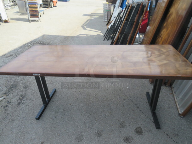 One Aluminum Folding Table By Southern Aluminum, With  Bronze Color Swirl  Finish. 72X30X30 - Image 1 of 2