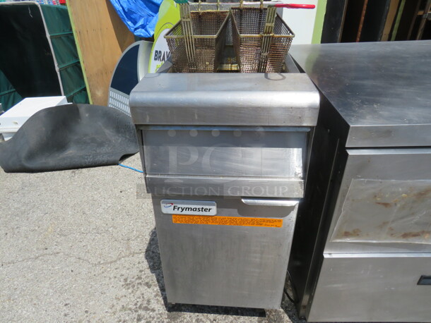 One Frymaster Natural Gas Deep Fryer With 2 Baskets On Casters. #MJ140. 16X32X46. $4893.00 - Image 2 of 3