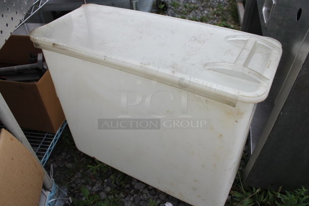 White Poly Ingredient Bin on Commercial Casters. - Image 3 of 6