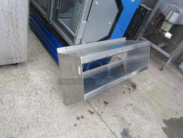 One Double Stainless Steel Wall Mount Shelf. 36X12X19 - Image 2 of 2