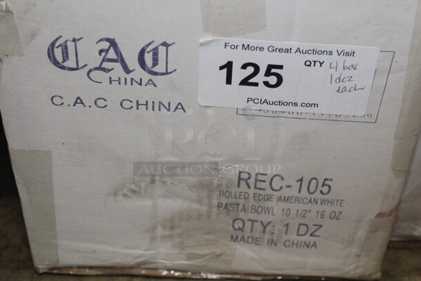 NEW IN BOX! 4 Boxes (12 Count Each) CAC 10.5" Pasta Bowls. 48x Your Bid!  - Image 2 of 2