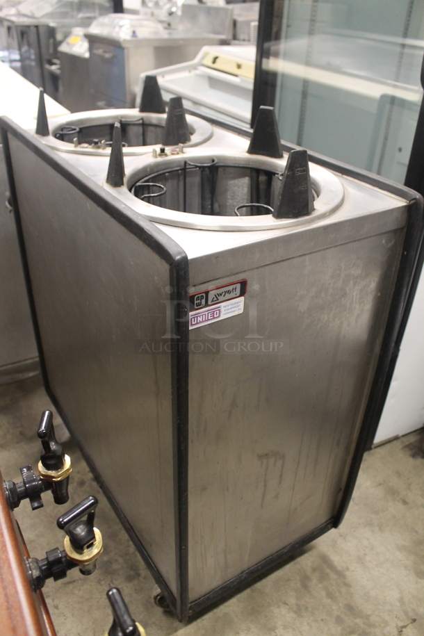 APW Wyott Stainless Steel Commercial 2 Well Plate Return on Commercial Casters.  - Image 2 of 5