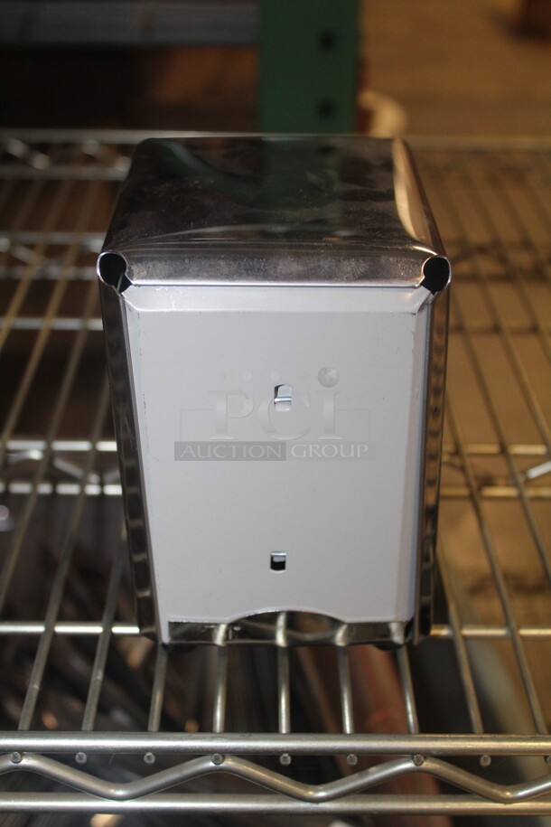 NEW IN BOX! 25 Stainless Steel Half Size Napkin Dispensers. 4x5x5.5. 25X Your Bid! 