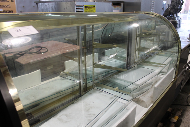 Display Concepts Metal Commercial Floor Style Display Case Merchandiser w/ Glass Shelves. Tested and Does Not Power On - Image 3 of 11