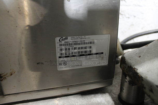 Curtis FBALP3GT63A000-R Stainless Steel Commercial Countertop 3 Burner Coffee Machine w/ Hot Water Dispenser and Metal Brew Basket. 120/230 Volts, 1 Phase.  - Image 4 of 5