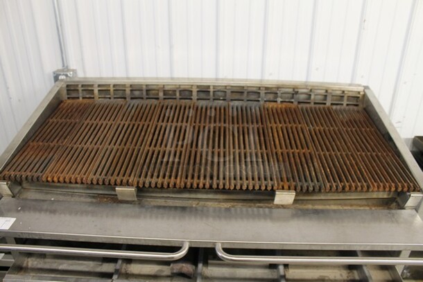 MagiKitch'n Stainless Steel Commercial Natural Gas Powered Charbroiler Grill w/ Under Shelf on Commercial Casters. - Image 2 of 6