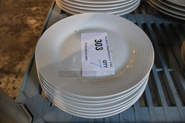 7 White Ceramic Plates. 8x8x1. 7 Times Your Bid!
