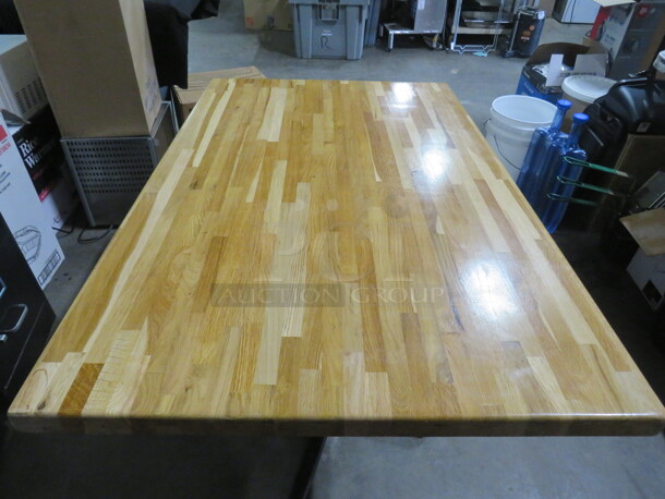 One BEAUTIFUL 1.5 Inch Thick Solid Wooden Butcher Block Table. TABLETOP ONLY! NO BASE! 48X30. This Table Top Looks Brand NEW! - Image 2 of 3