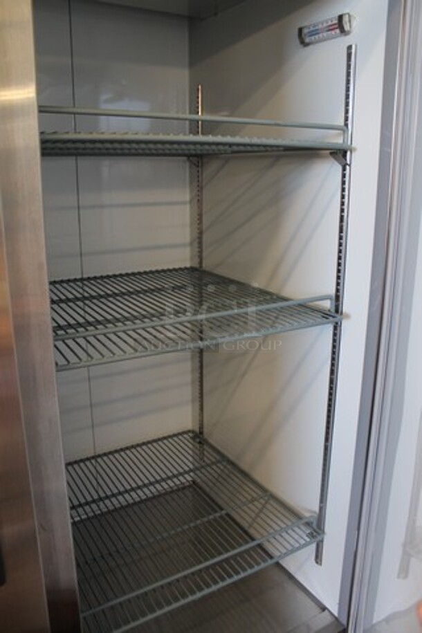 Avantco 178A49RHC Stainless Steel Commercial 2 Door Reach In Cooler w/ Poly Coated Racks on Commercial Casters. 115 Volts, 1 Phase. Tested and Working! - Image 4 of 6