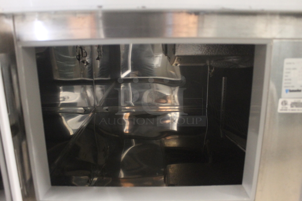 BRAND NEW SCRATCH AND DENT! CustomCool LBC8SC Stainless Steel Commercial Work Top 3 Door Cooler w/ Sink Bay. 115 Volts, 1 Phase. Bay 11x15x11. Tested and Working! - Image 6 of 10