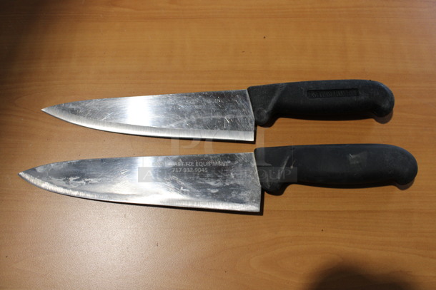 2 Sharpened Stainless Steel Chef Knives. 12.5