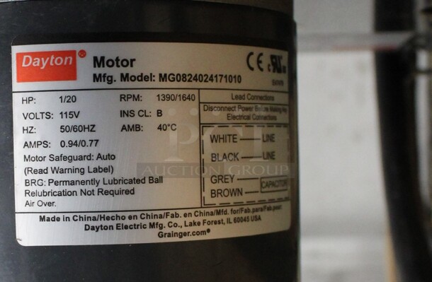 Dayton Model MG0824024171010 Metal Commercial Motor on Plywood Board. 115 Volts, 1 Phase. 12x6x9. Board: 13x21x0.5 - Image 4 of 4