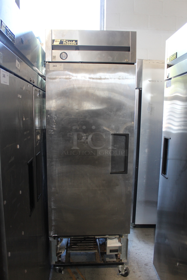 2013 True T-23F ENERGY STAR Stainless Steel Commercial Single Door Reach In Freezer w/ Poly Coated Racks on Commercial Casters. 115 Volts, 1 Phase. Tested and Working! - Image 1 of 3