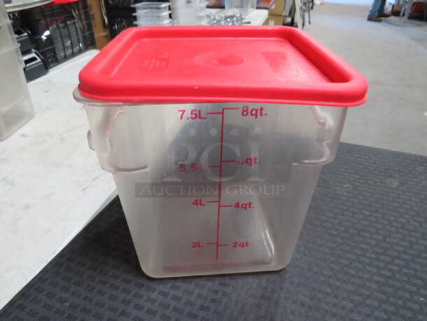 One 8 Quart Food Storage Container With Lid.  - Image 1 of 1