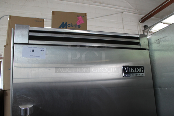 Viking Professional Stainless Steel Commercial Single Door Reach In Cooler. 115 Volts, 1 Phase. Tested and Powers On But Does Not Get Cold - Image 2 of 8