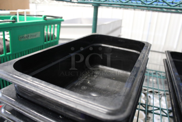 ALL ONE MONEY! Lot of 5 Black Poly 1/3 Size Drop In Bins! 1/3x2 - Image 3 of 3