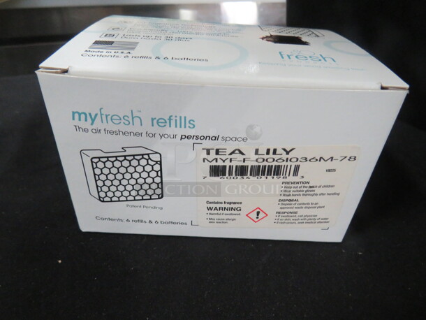 NEW My Fresh Tea Lily Refill. Includes 6 Refills & 6 Batteries. 4XBID