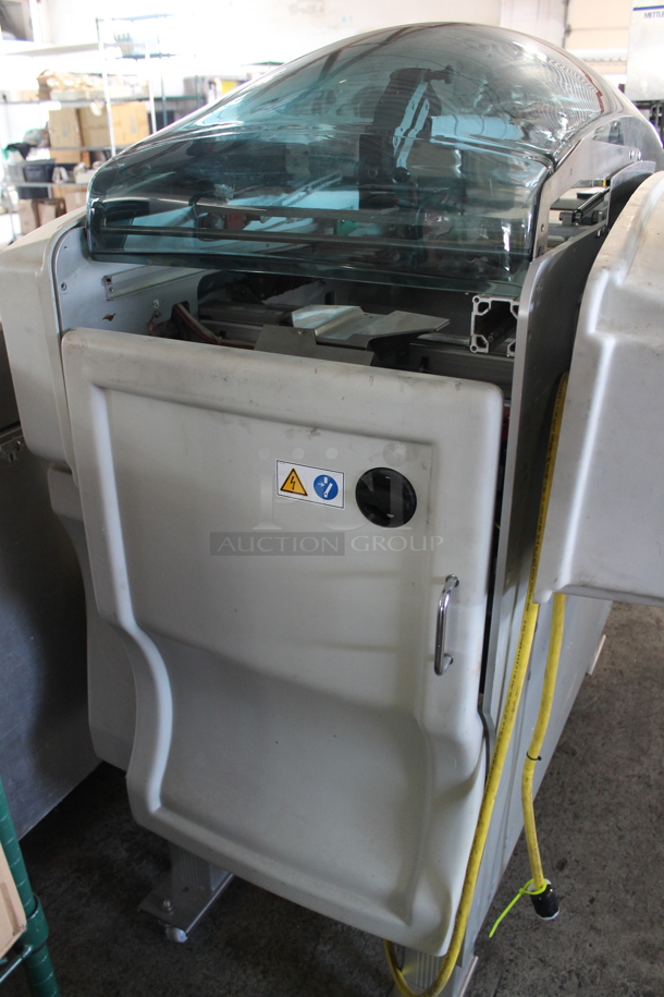 Mettler Toledo Model 0647 Solo Max Commercial Floor Style Scale w/ Model 0317 Stainless Steel Labeler and Model 0925 Stainless Steel Conveyor. 100-240 Volts, 1 Phase.  - Image 10 of 12