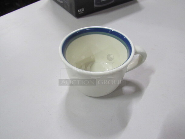 Blue Rimmed Coffee Cup. 11XBID