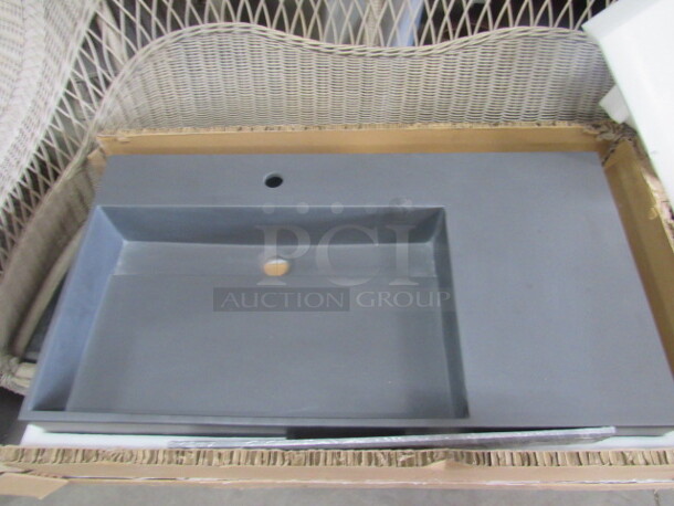 One NEW Corian Gray Sink. 35.5x19