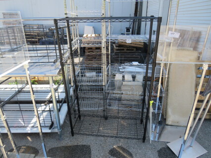 One Black Metro Shelf With 4 Shelves. 36X14X55