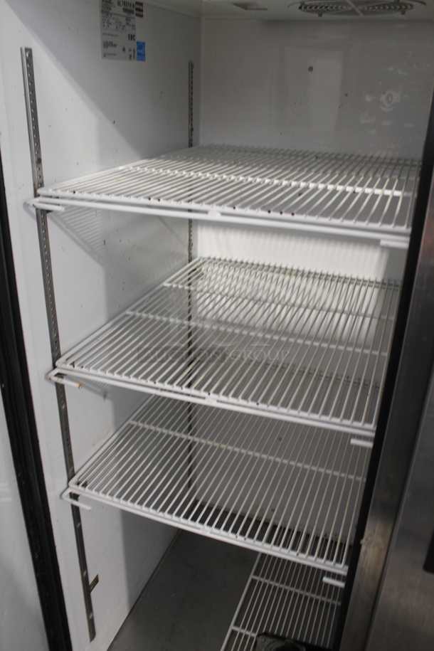 2013 True TG2R-2S ENERGY STAR Stainless Steel Commercial 2 Door Reach In Cooler w/ Poly Coated Racks on Commercial Casters. Tested and Working! - Image 5 of 7