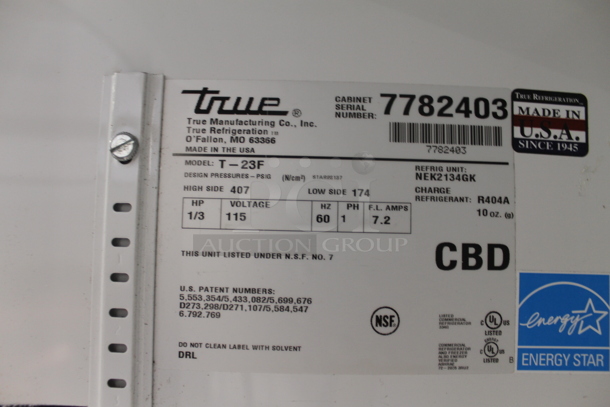 2013 True T-23F ENERGY STAR Stainless Steel Single Door Reach In Freezer w/ Poly Coated Racks on Commercial Casters. 115 Volts, 1 Phase. Tested and Working! - Image 5 of 5