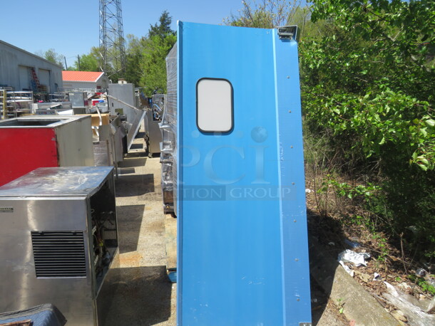 NEW SS Kitchen Traffic Door Still In The PLASTIC. 35X82 - Image 1 of 2