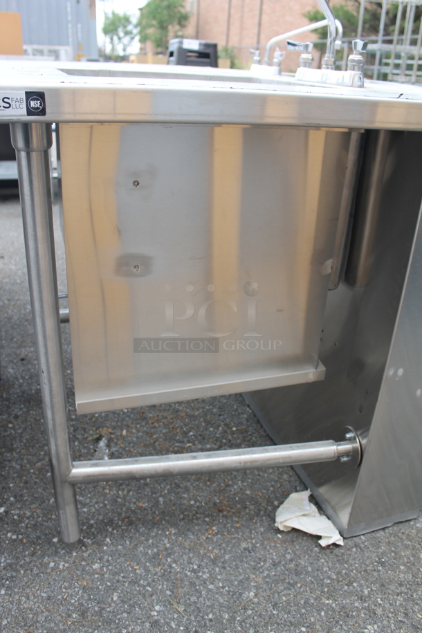 BRAND NEW! Stainless Steel Commercial Table w/ Sink Bay, Faucet, Handles and Under Shelf. - Image 4 of 11